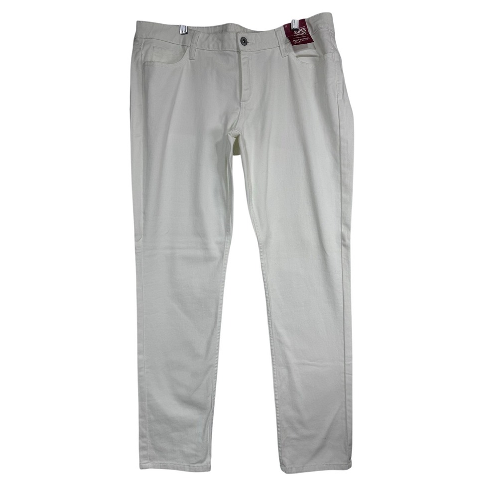 Arizona Jean Co White Mid Rise Super Skinny Jeans Junior's Size 17 New